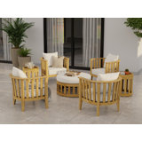 7 Piece Kafelonia Club Chair Seating Group with Sunbrella Cushions