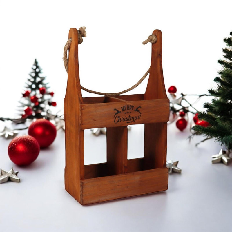 Annalisa 2 Bottle Tabletop Wine Bottle Rack, Brown