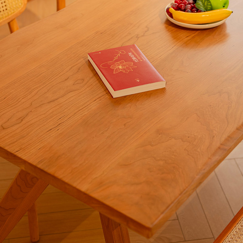 A combination of thick bench tables and chairs, 29.5"H x 55.1"L x 31.5"W