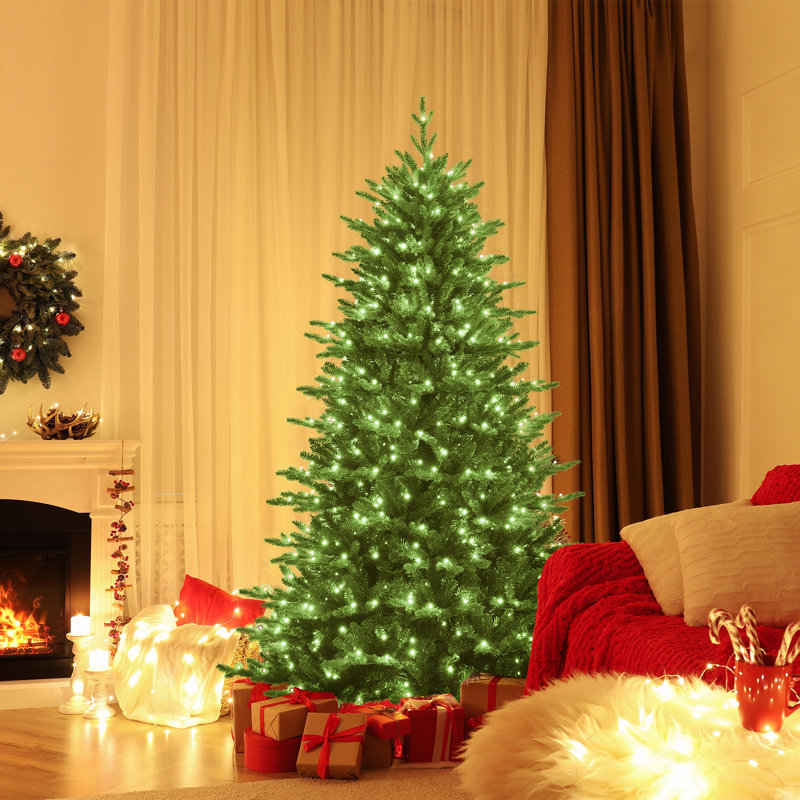 6ft Pine Artificial Christmas Tree with Color Changing LED Lights