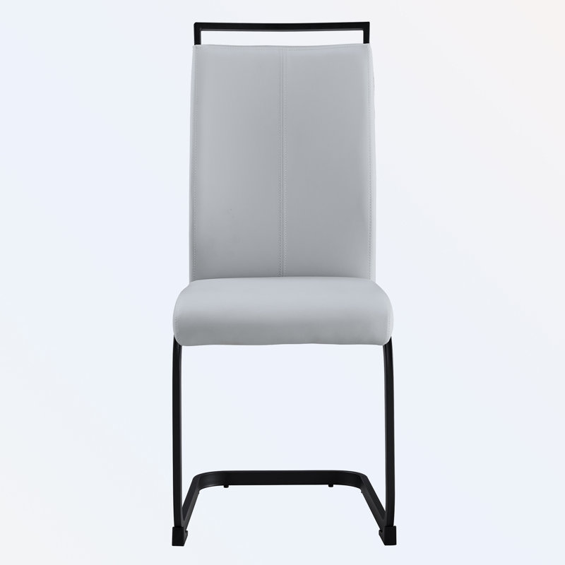 Mangano Dining Chair, Light Gray, Black