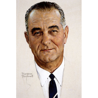 « portrait of lyndon b. johnson » par norman rockwell, reproduction d’art sur toile tendue