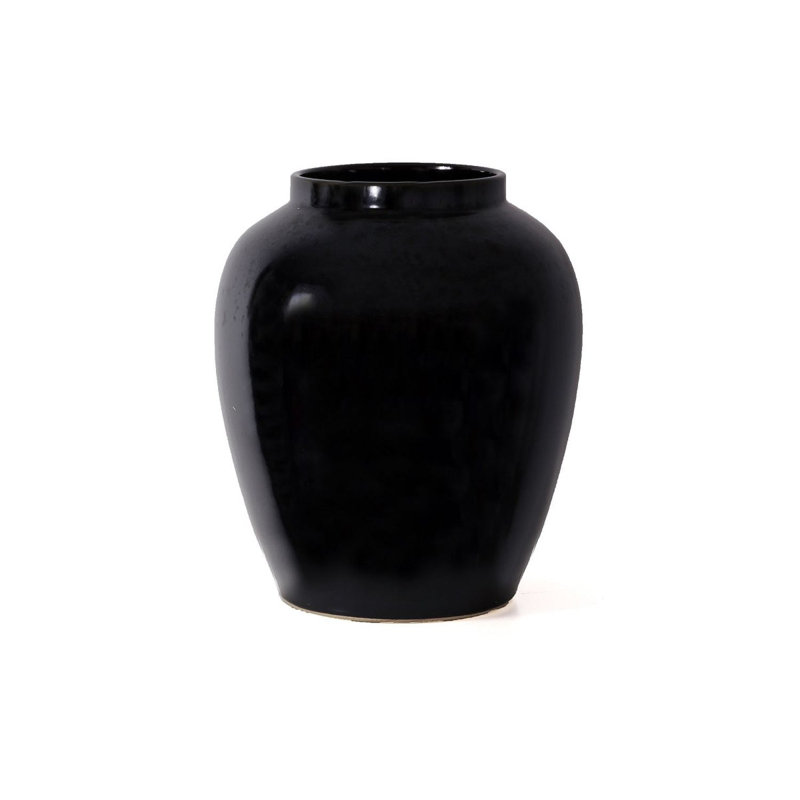 Handcrafted Ceramic Table Vase, Black