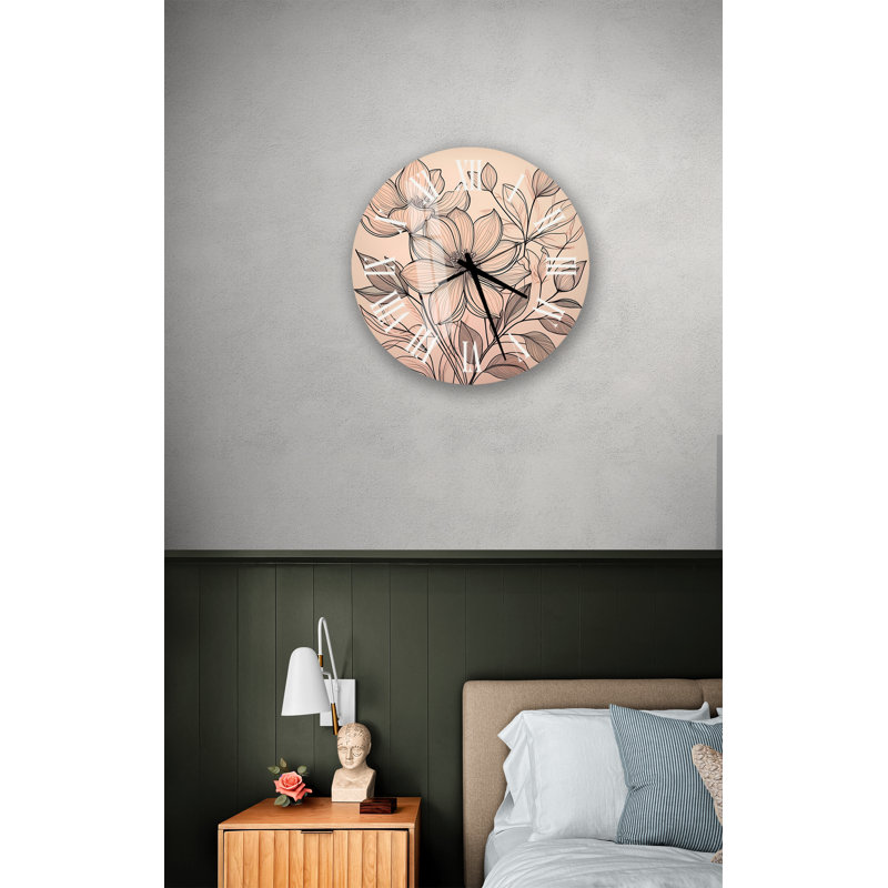 Horloge murale silencieuse en verre trempé délicat, Blanc