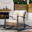 Aljaquan Patio Wicker Rocker with Cushions