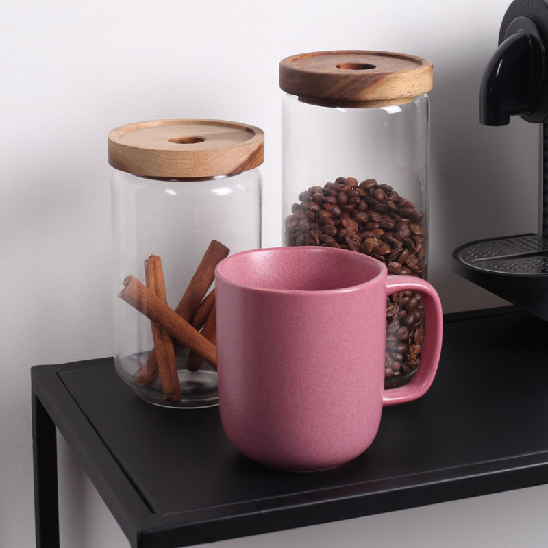 Stone Lain Tom 4-Piece Mug Set Stoneware, Pink