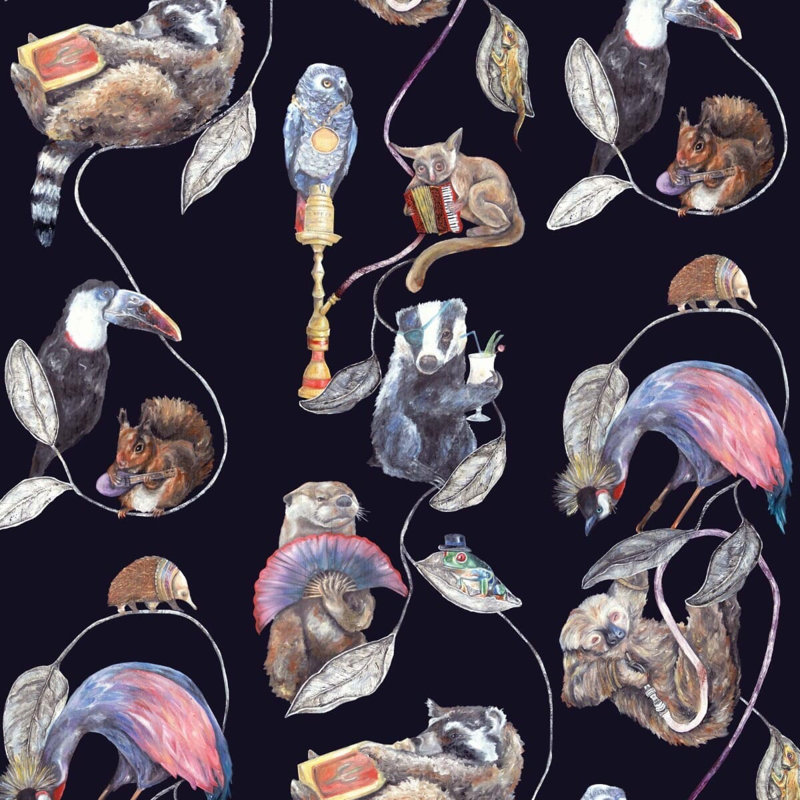 HACKNEY EMPIRE Wallpaper - Midnight 9'10" - full height wallpaper