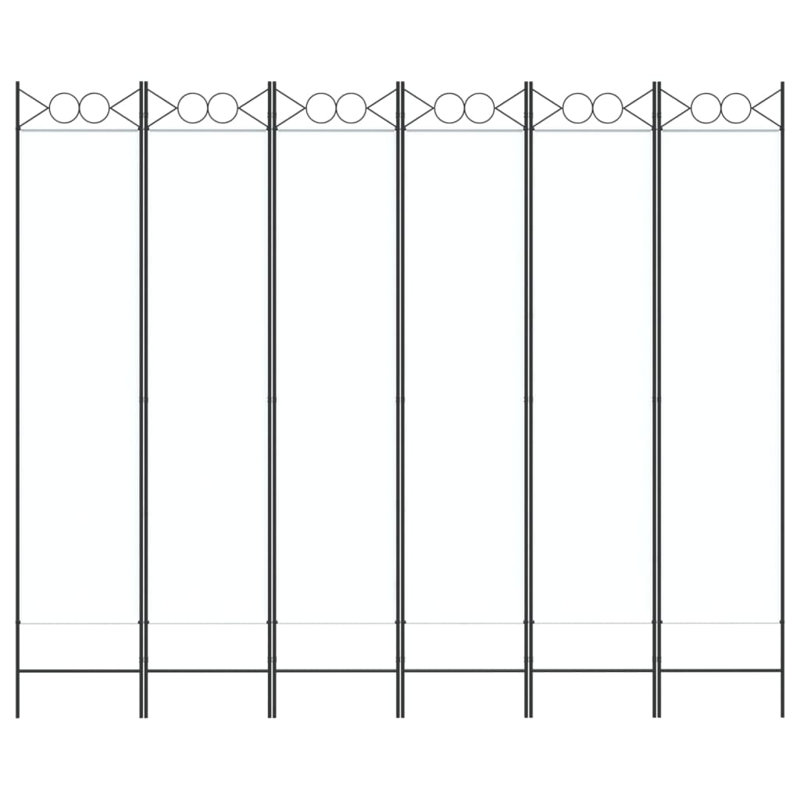 Casida Folding Room Divider, 240 x 200 cm, 6, White