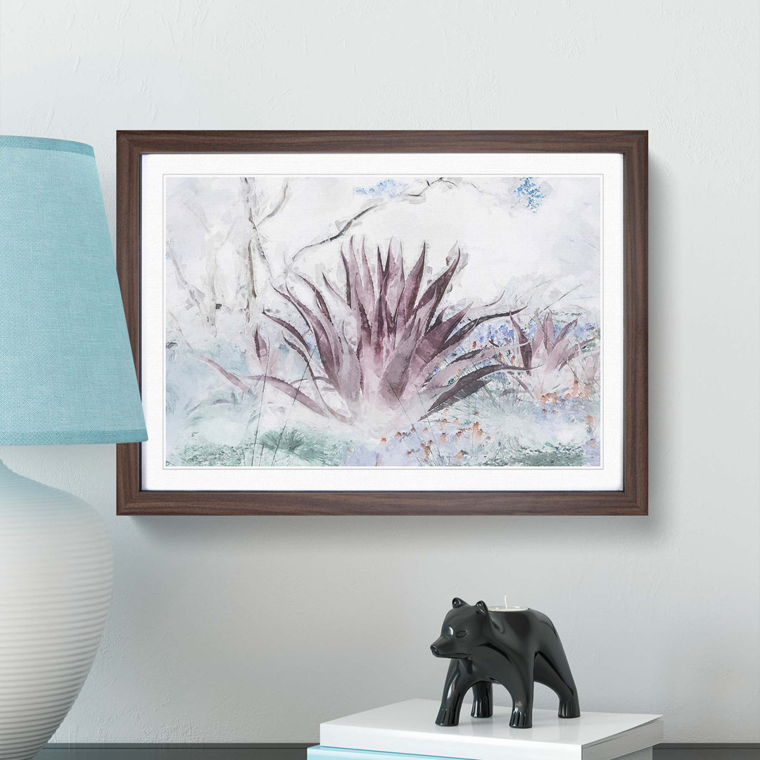 Wild Aloe Vera Succulent in Abstract - Framed Print