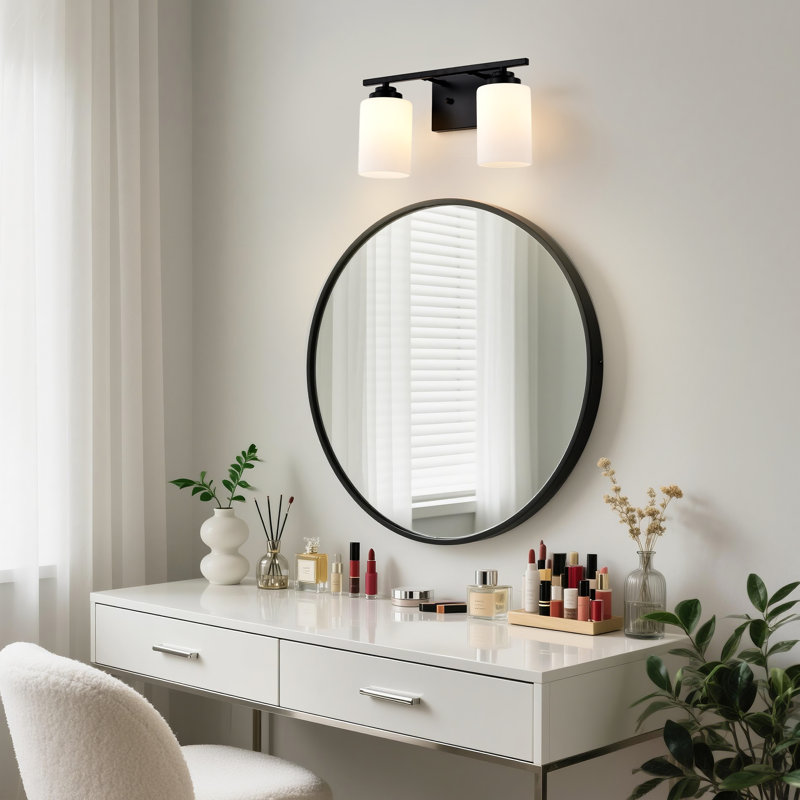 Burdene Dimmable Vanity Light, Matte Black, 2