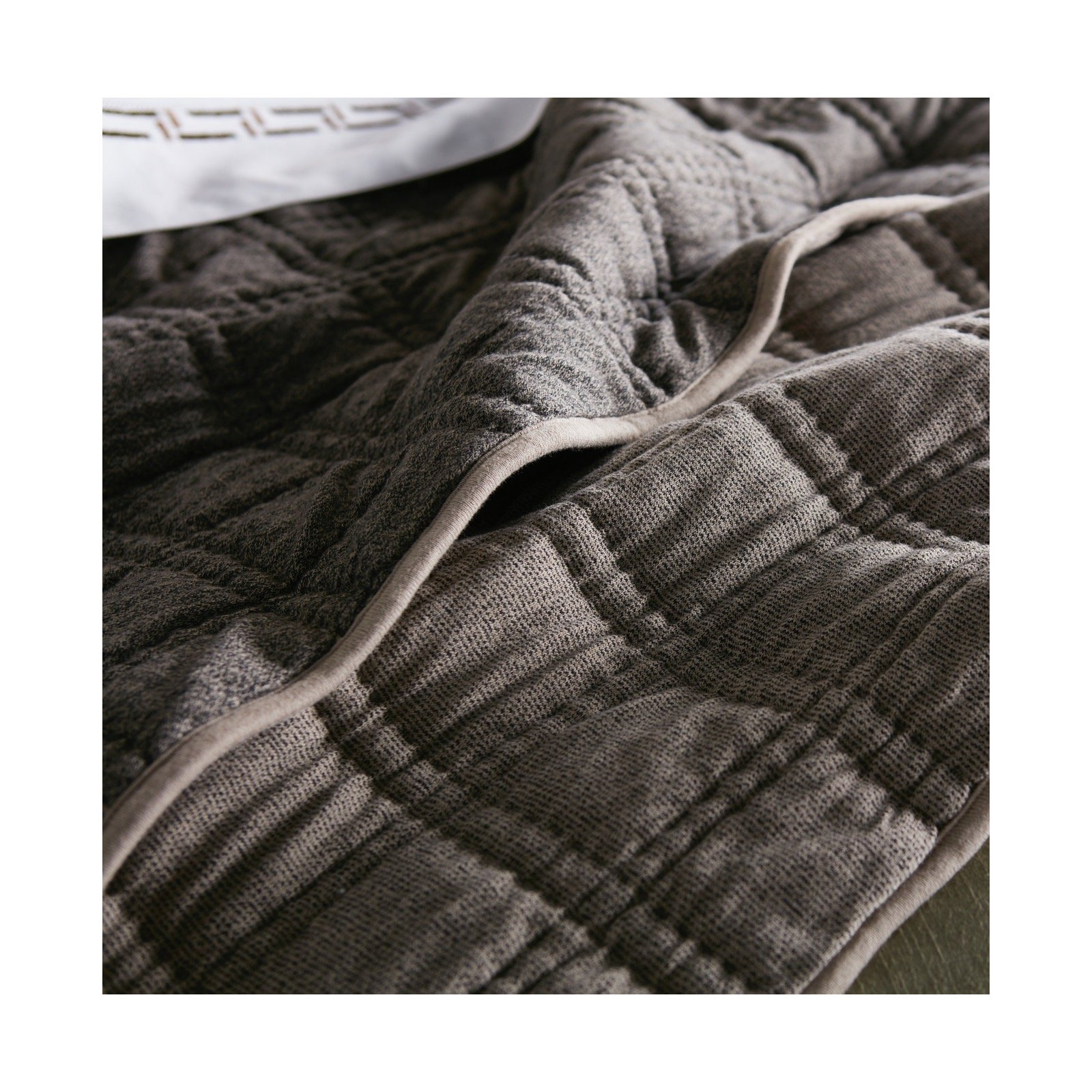 Gana Modern & Contemporary Cotton Quilt - King, Granite, Twin