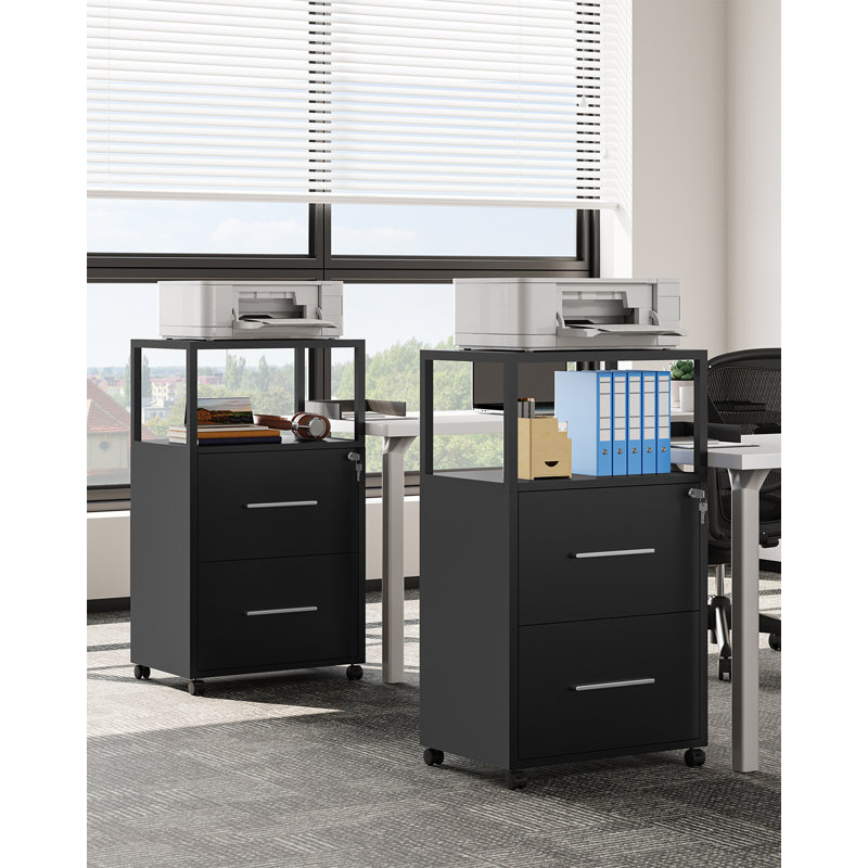 Gatliff 2 Drawer Filing Cabinet, Black