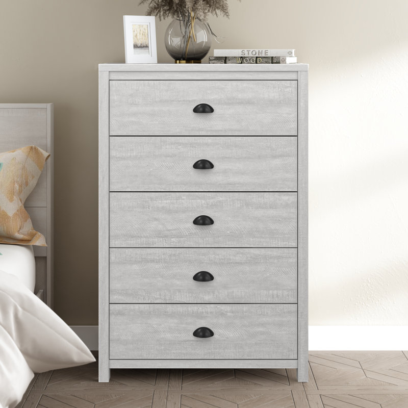 Isenbert Crissman 5 Drawer Dresser, Gray