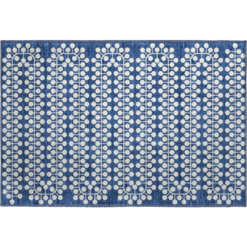 Premium Machine Washable Mayfield AMF2247 Geometric Rug, 1'8" x 2'6", Navy