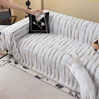 Modern Sofa Cover, Pet Friendly Couch Cover for Pets Dogs Furniture Protector, Khaki 71"X118"