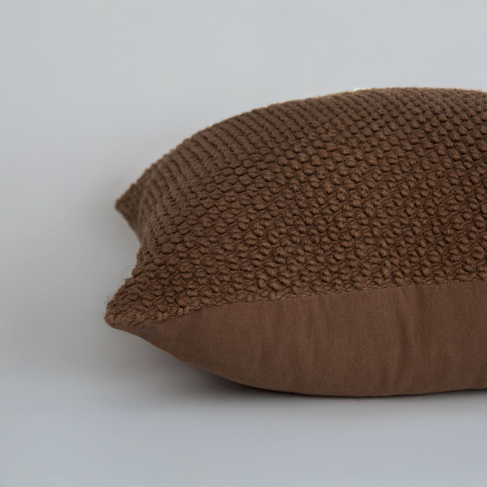 Mansel Textured Throw Pillow, Square 20", Polyester, Brown