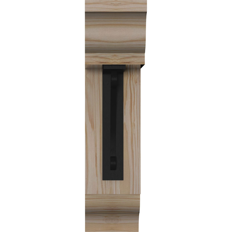 Support traditionnel en fer 4 po Legacy, H 16 po x P 13 1/2 po, Sapin de Douglas l 3 1/2 po x T 4 po (lisse)