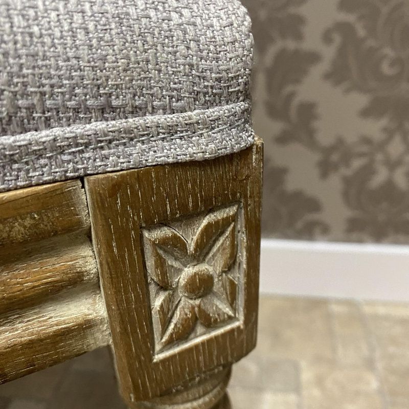 Anadarko 45cm H Linen Upholstered Upholstered Back Side Chair, Grey
