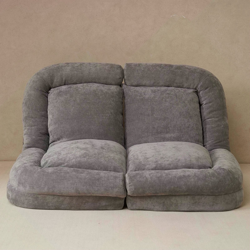 Canapé-lit convertible double escamotable, Tissu gris