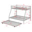 Heavy Duty Metal Twin Over Full Bunk Bed With A Trundle Bed,  Guardrail And 2 Ladders-7477979