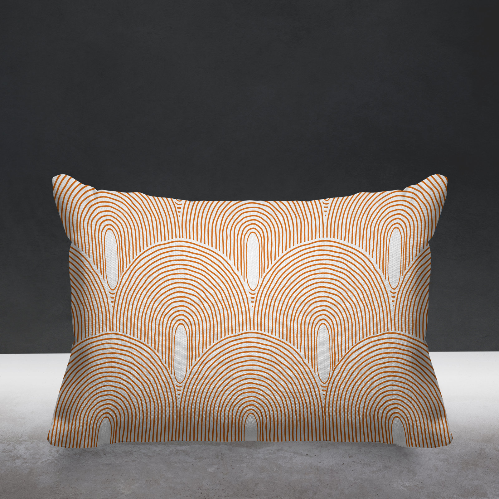 Limpo Starburst Indoor/Outdoor Throw Pillow, Orange, Rectangular, 18"H x 25"W
