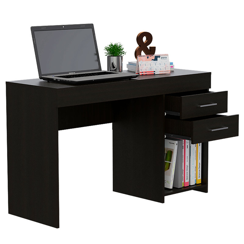 Bureau d'écriture, deux tiroirs, une armoire, Noir