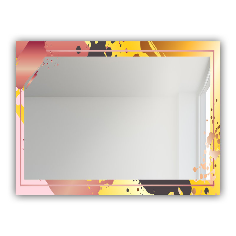 Glam Bathroom/Vanity Mirror, Gold and Pink Frame 8, 29.5" H x 39.4" W