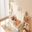 Lit simple en bois avec clôture, blanc-618077434