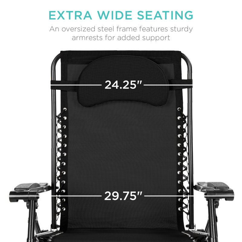 Dannunzio Folding Zero Gravity Chair, Black