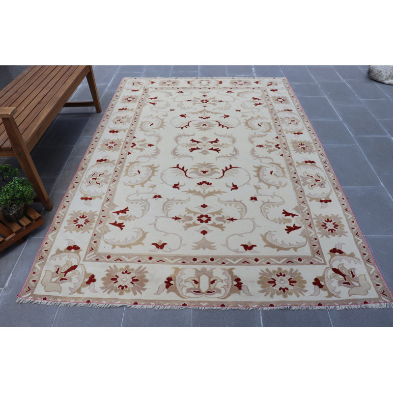 Grand tapis turc Anatolian en laine fait à la main vintage pour les salons - motif unique B43D8DBA1A1D4A438E3290E51D92A20A