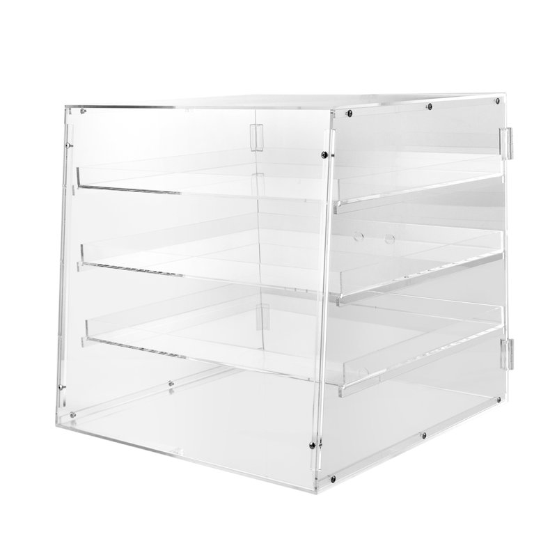 17.71'' H x 18.7'' W Acrylic Display Case Pastry Countertop with 3 Trays