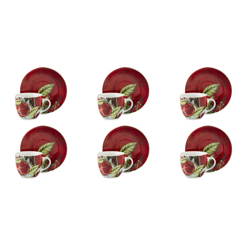 Excelsa set of 6 cups with saucers Granada porcelain 7 cl