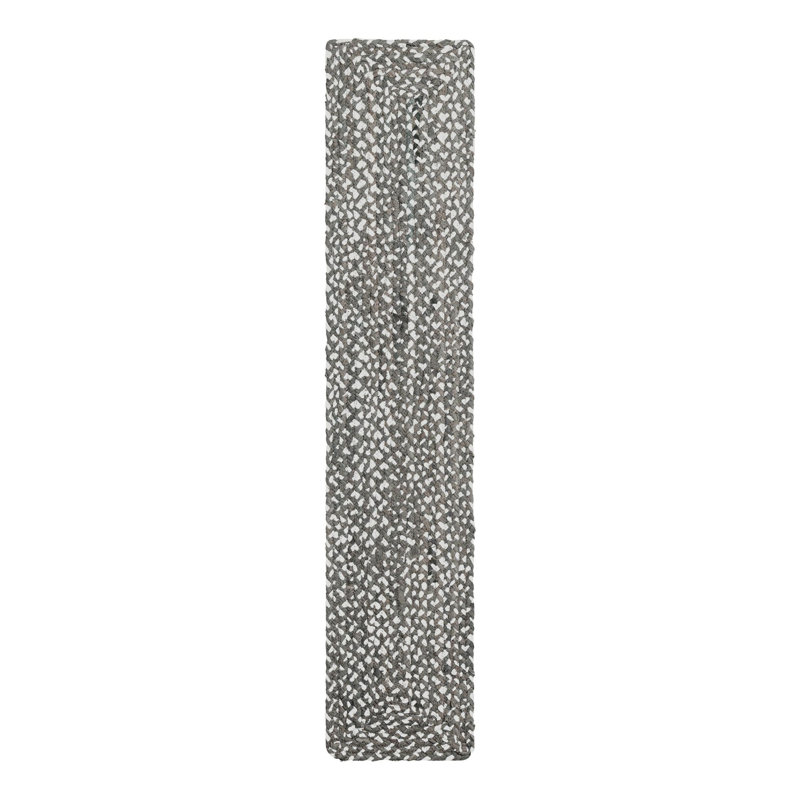 Barlet Handmade Braided Cotton Gray Area Rug, Table Runner 1'2" x 6'1"