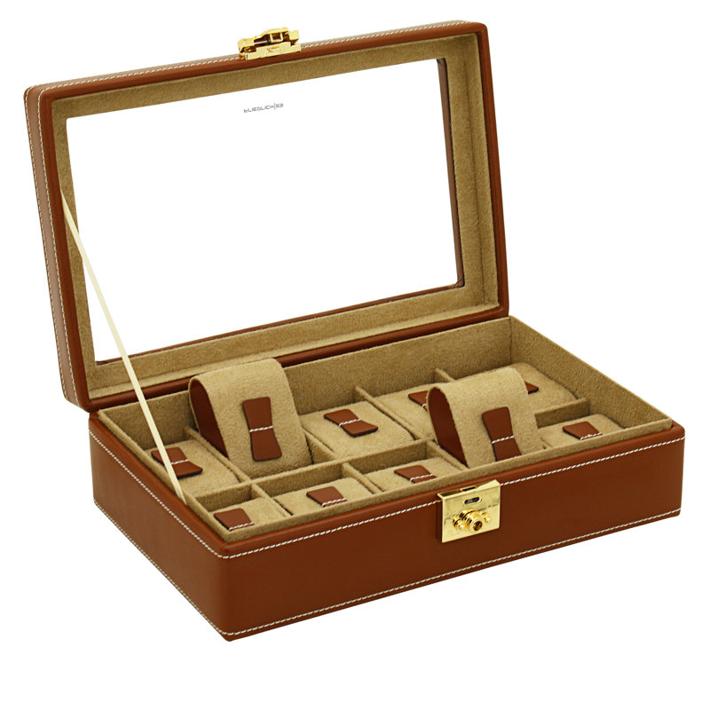 Cordoba Leather Watch Box + Locking, Brown