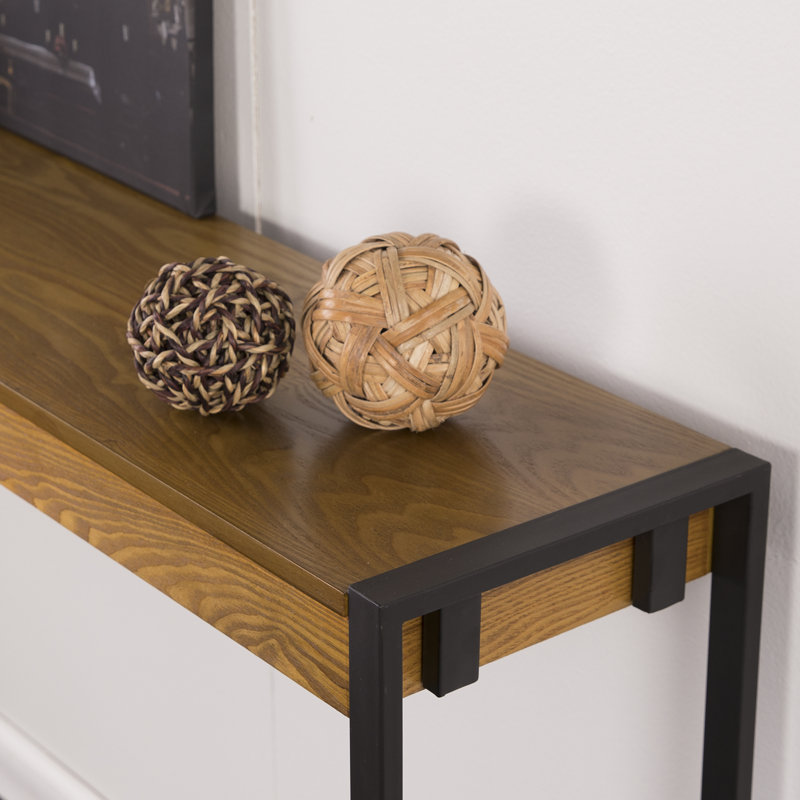 Danille 54'' Console Table, Weathered Gray Oak / Black