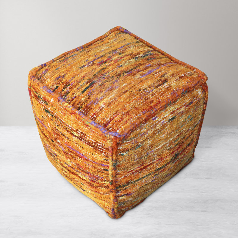 Rugeley Upholstered Pouf, Orange