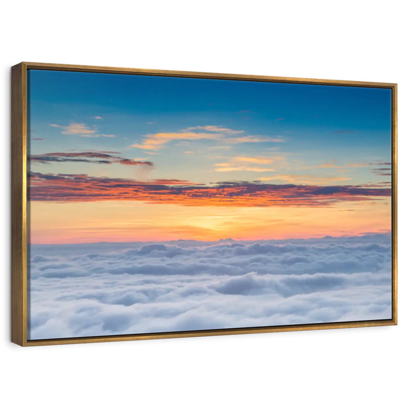 Sunscape Cloudscape, Cadre flottant doré, 37 po x 25 po