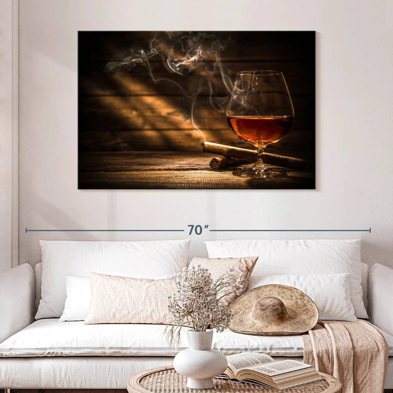 Yarlin Rustic Cigar And Whiskey, 32" H x 48" W