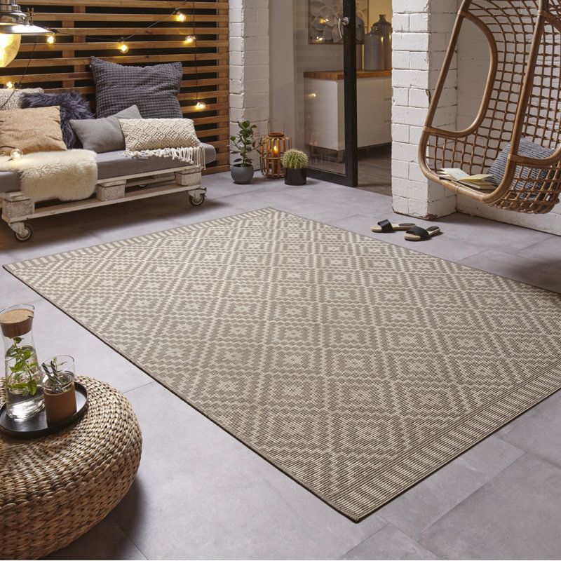 Breeze Flatweave Taupe Rug, Rectangle 120 x 170cm