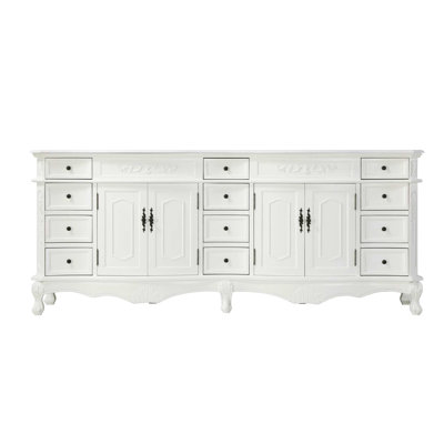 Meuble-lavabo double 84 po blanc antique
