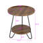 Table de bout ronde, table d'appoint à 2 niveaux avec pieds en métal-1364548676
