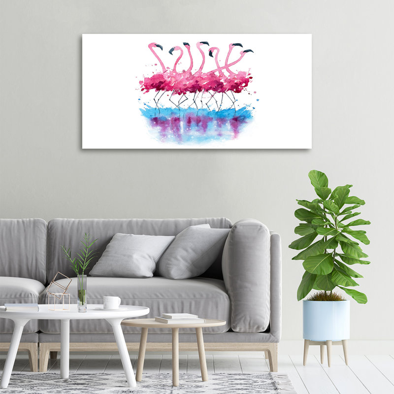 Flamingos - Wrapped Canvas Print