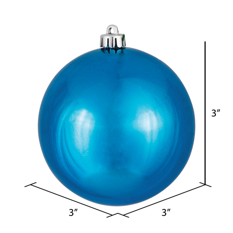 Décoration de boule décorative des Fêtes, 3", Turquoise brillant