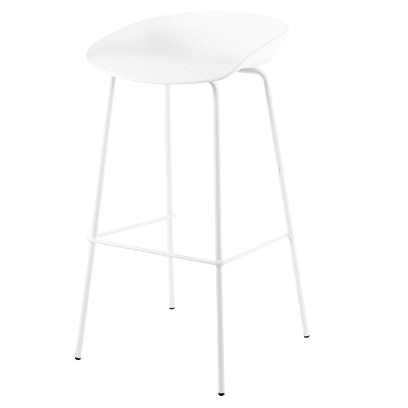 Sepulveda Counter Stool with Metal Frame, White