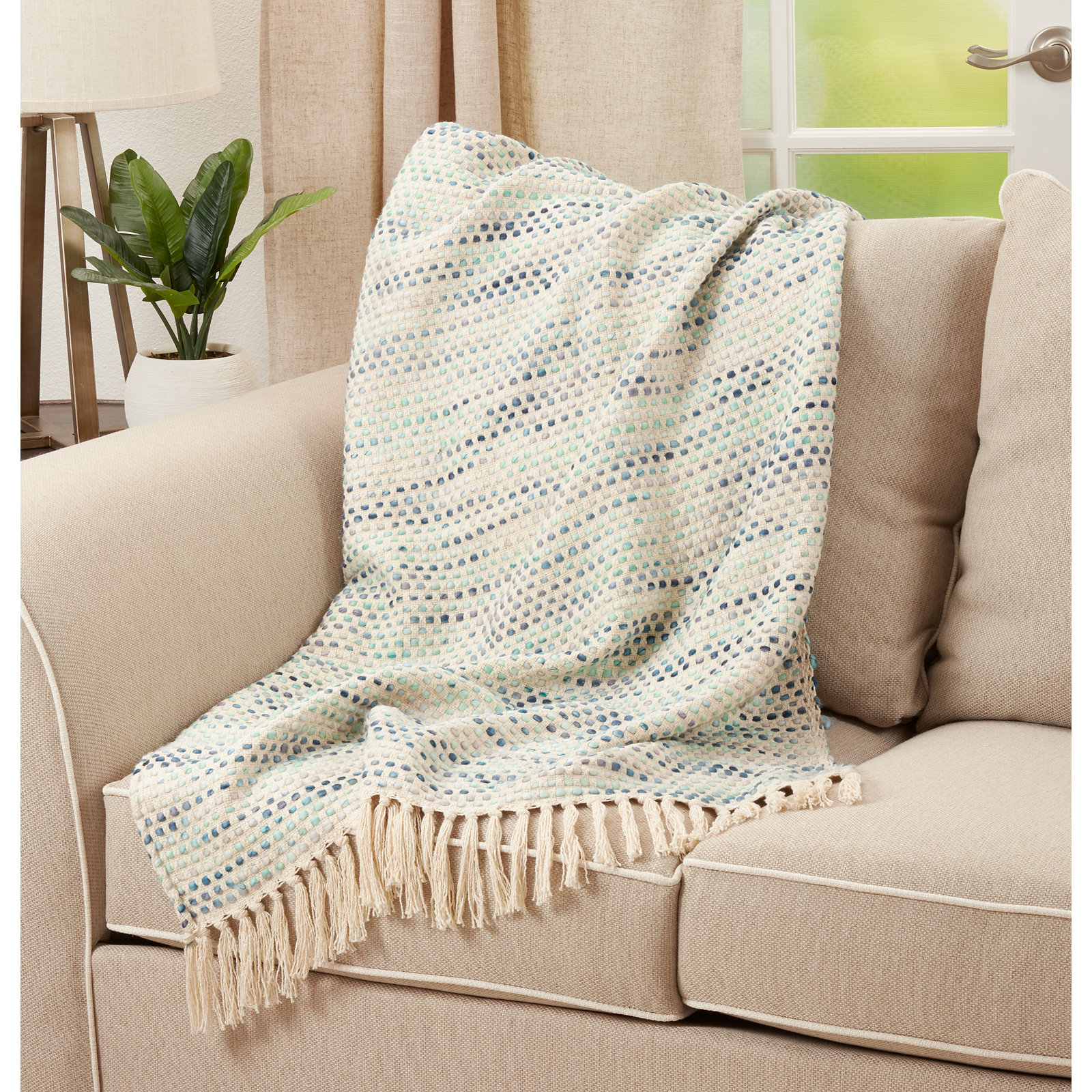 Albali Hand Woven Throw Blanket, Gray