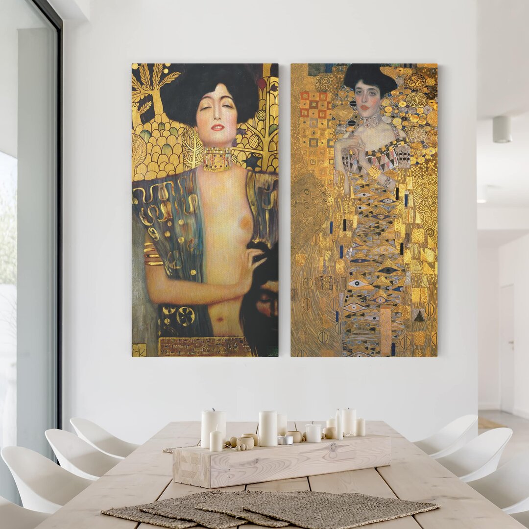 Klimt - 2 Stück gewickelte Leinwand Grafik Kunst