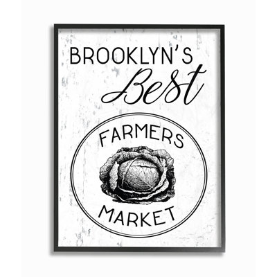 Reproduction d’art textuel sur toile « Brooklyns Best Farmers Market » par Daphne Polselli