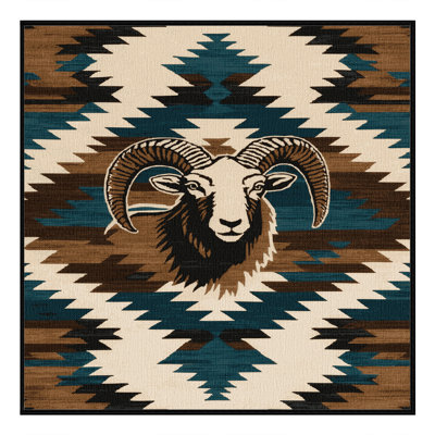 Washable Bighorn Sheep Southwestern Area Rug