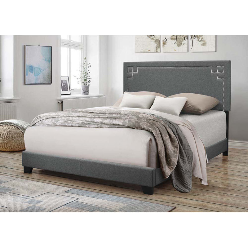 Lit tapissier Gerit, Gris, Grand