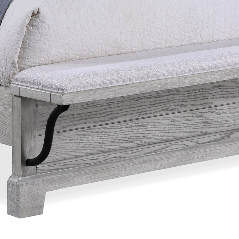 1pc Rustic Charm Footboard Bench PanelBed, Queen